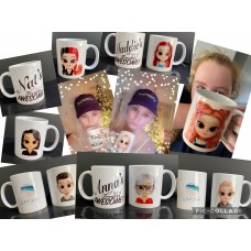 Custom AWESOME AF 11OZ Mugs complete with your Doll-ness Image - YES PLEASE