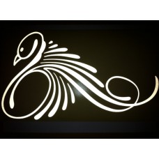 Reflective Vinyl Swan Pinstriping Symmetrical Pair