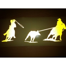 Reflective Vinyl Team Rope Horses Decal