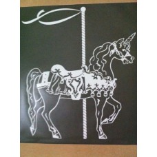 Vinyl Stencil For Nursery/Office, Kids - Carousel UNICORN